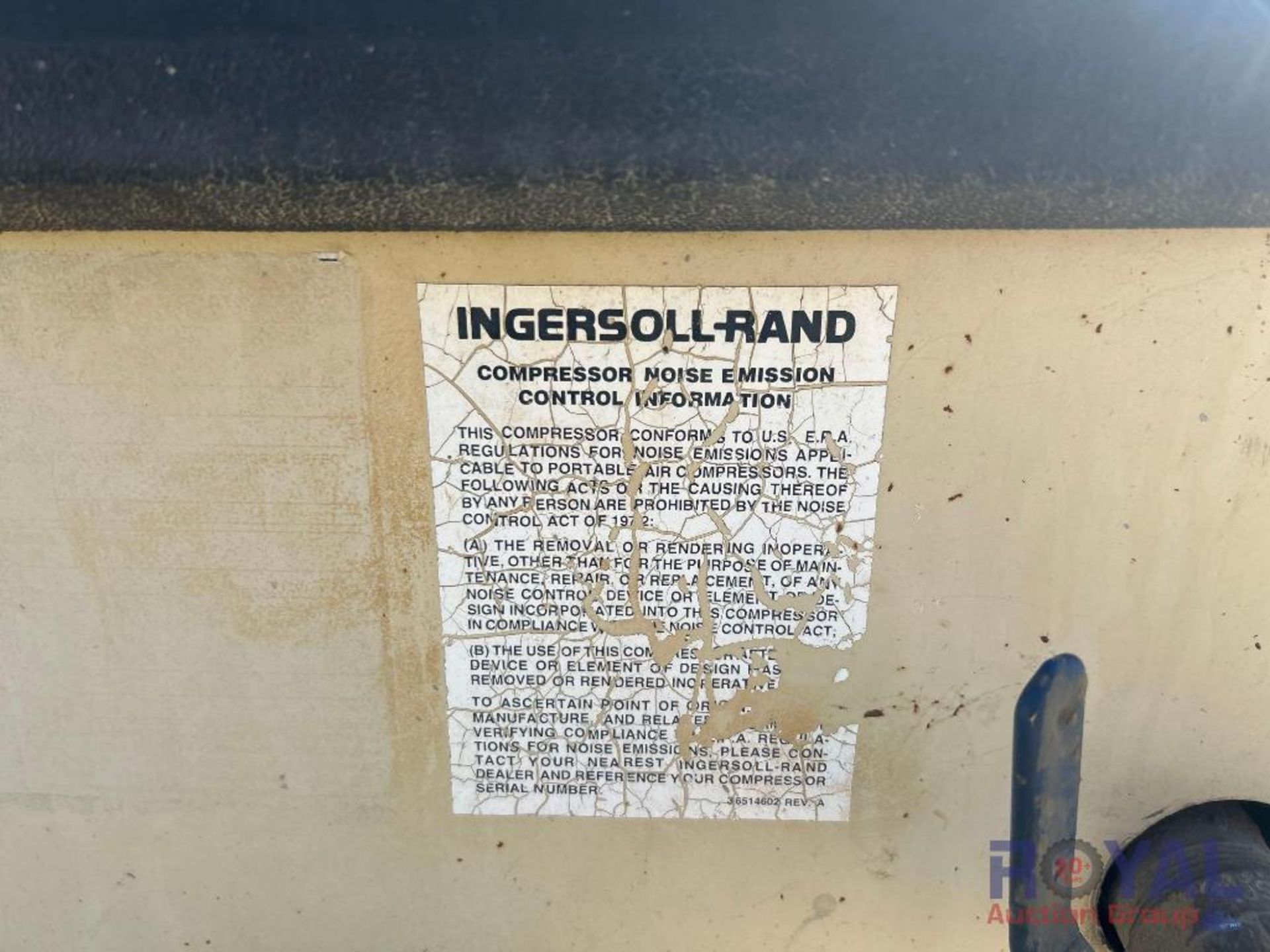 2001 Ingersoll Rand 185 CFM Towable Air Compressor - Image 7 of 19
