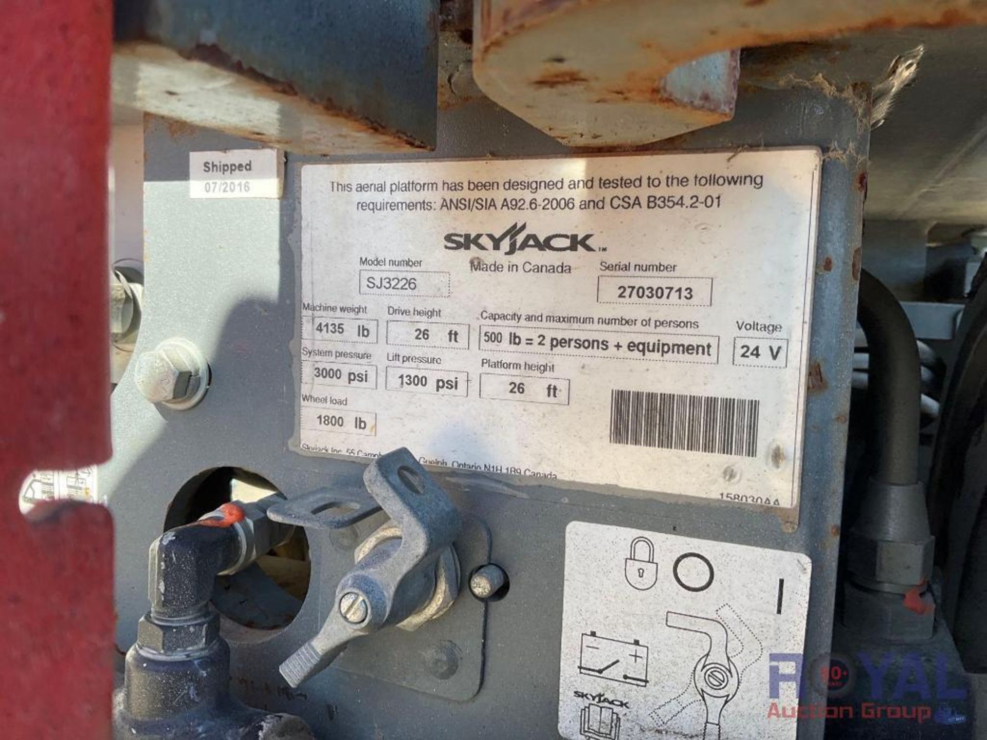 2016 Skyjack SJ3226 Scissor Lift - Image 7 of 12