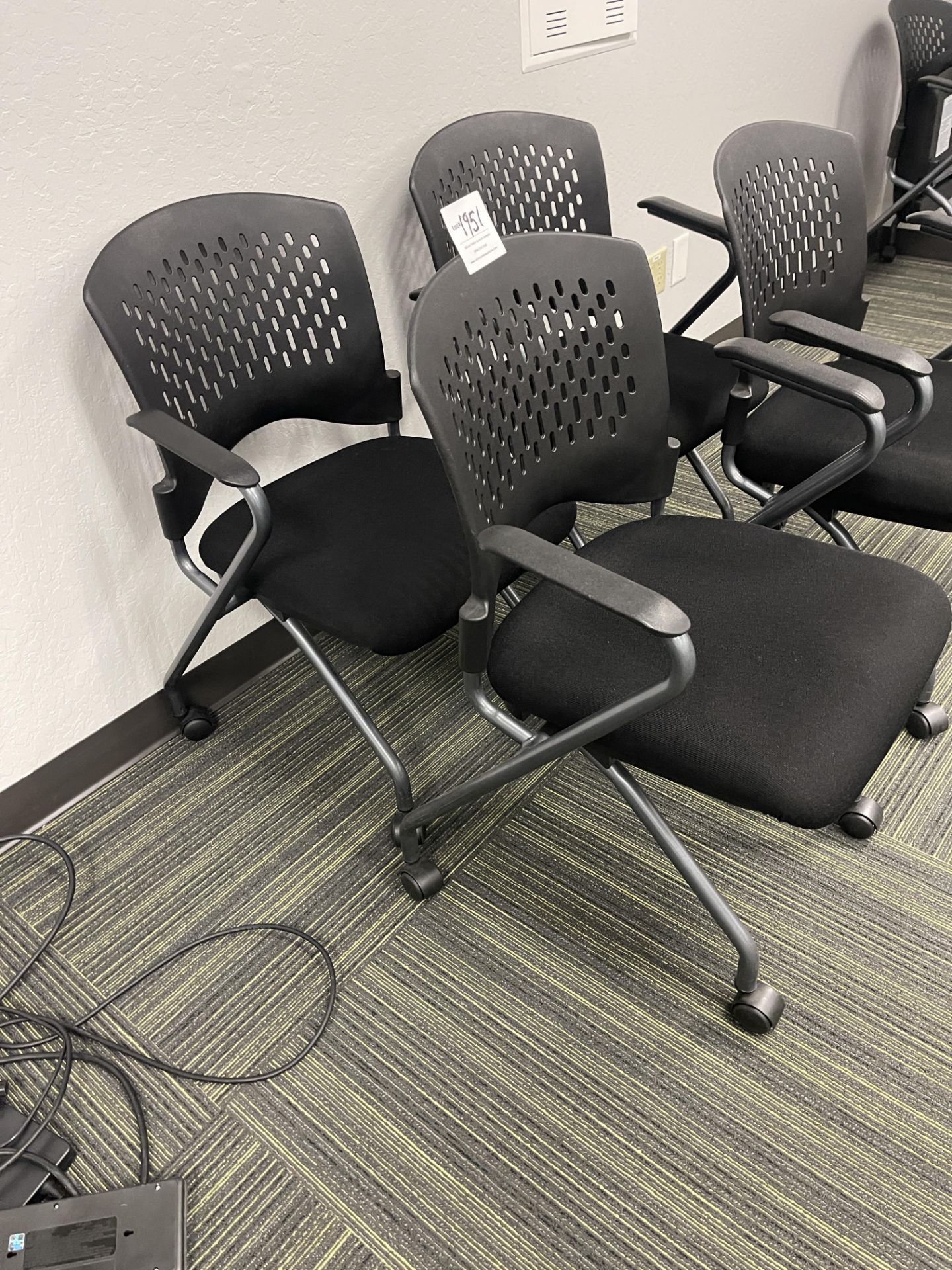 Four Black Desk Chairs with arms - Image 2 of 2