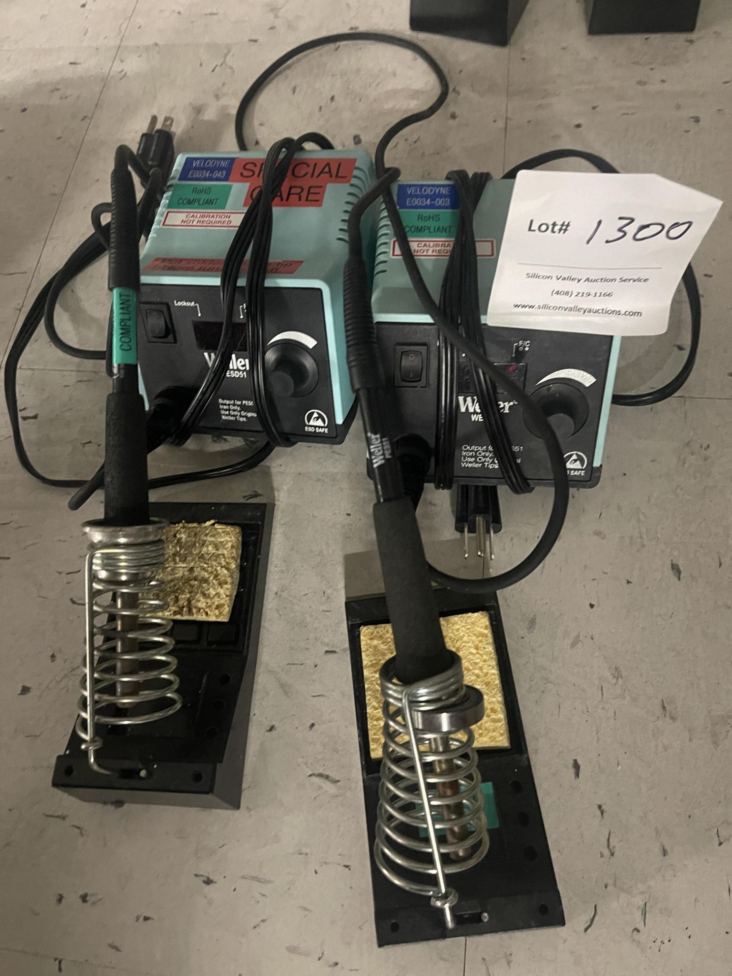 Two Weller WESD51 Soldering Stations