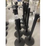 Stanchions - Qty 10 - Black Crowd Control Barriier Posts 40" tall; Belt Length 10 ft