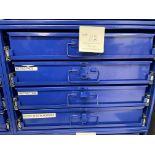 Durham Mfg blue metal storage cabinet with four drawers