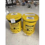 Two JustRite Metal Oil Waste Cans