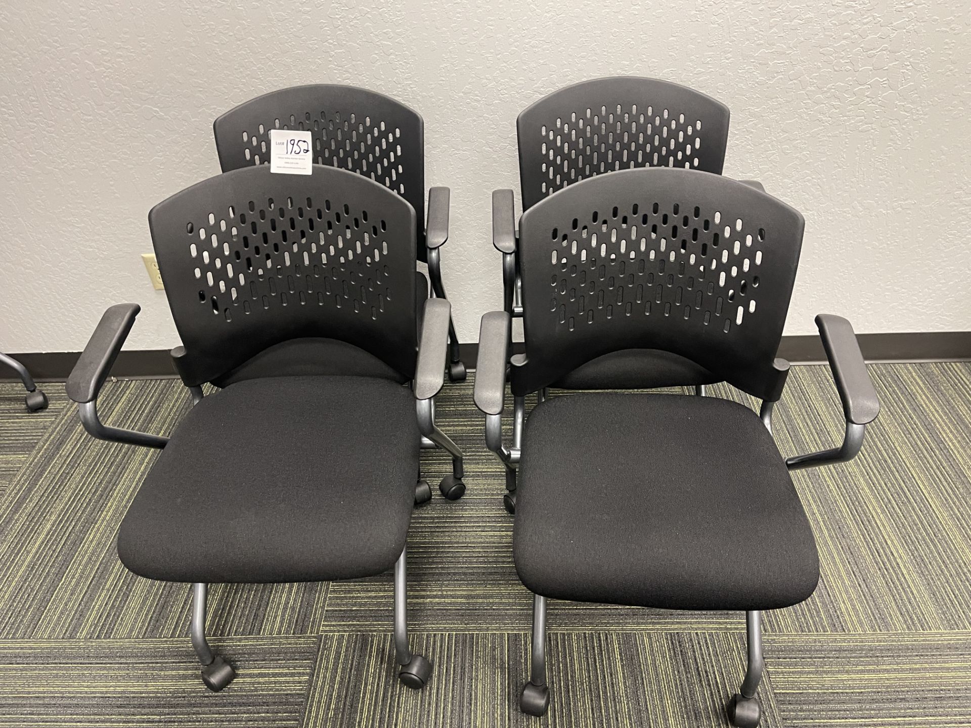 Four Black Desk Chairs with arms