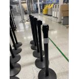 Black stanchion/crowd control barring pots - 5 posts 40" high belt length is 10 ft for each pole