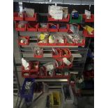 Metal Storage Rack with Parts Bins and Contents