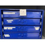 Durham Mfg blue metal storage cabinet with four drawers