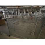 Wire Security Cage on wheels wth three shelves 60" wide x 25" deep x 70" high