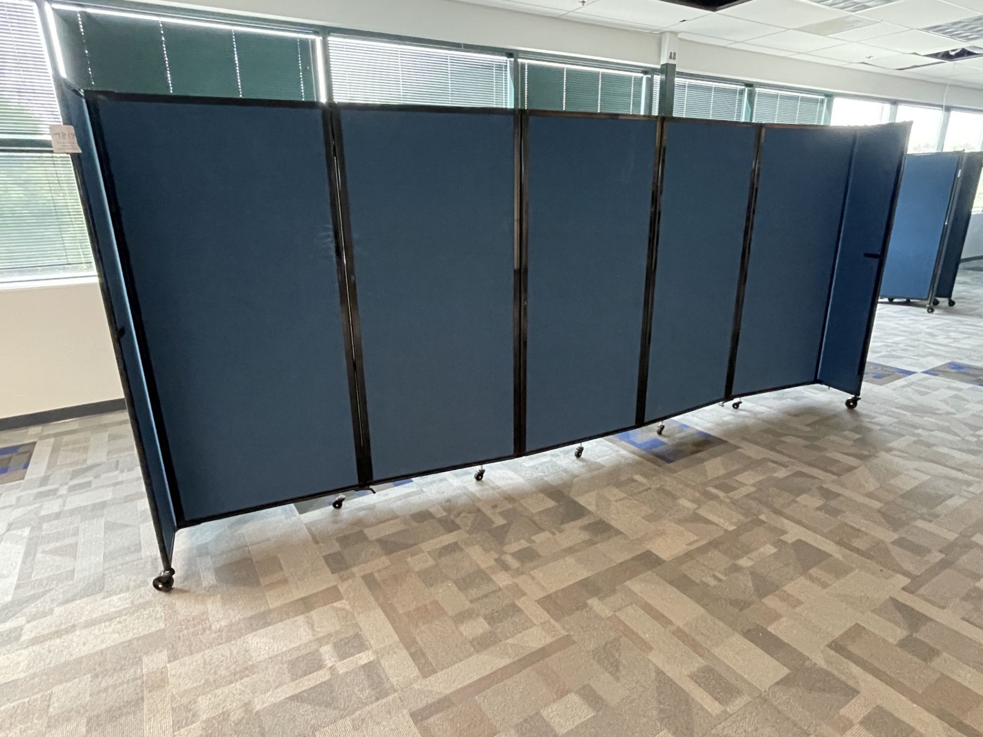 Three Blue Partitions on wheels - Image 2 of 3