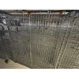 Wire Security Cage on wheels wth three shelves 60" wide x 25" deep x 70" high