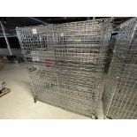 Wire Security Cage on wheels wth three shelves 60" wide x 25" deep x 70" high