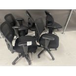 Qty five - Black office chairs