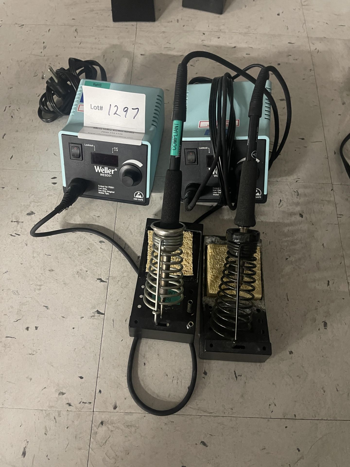 Two Weller WESD51 Soldering Stations