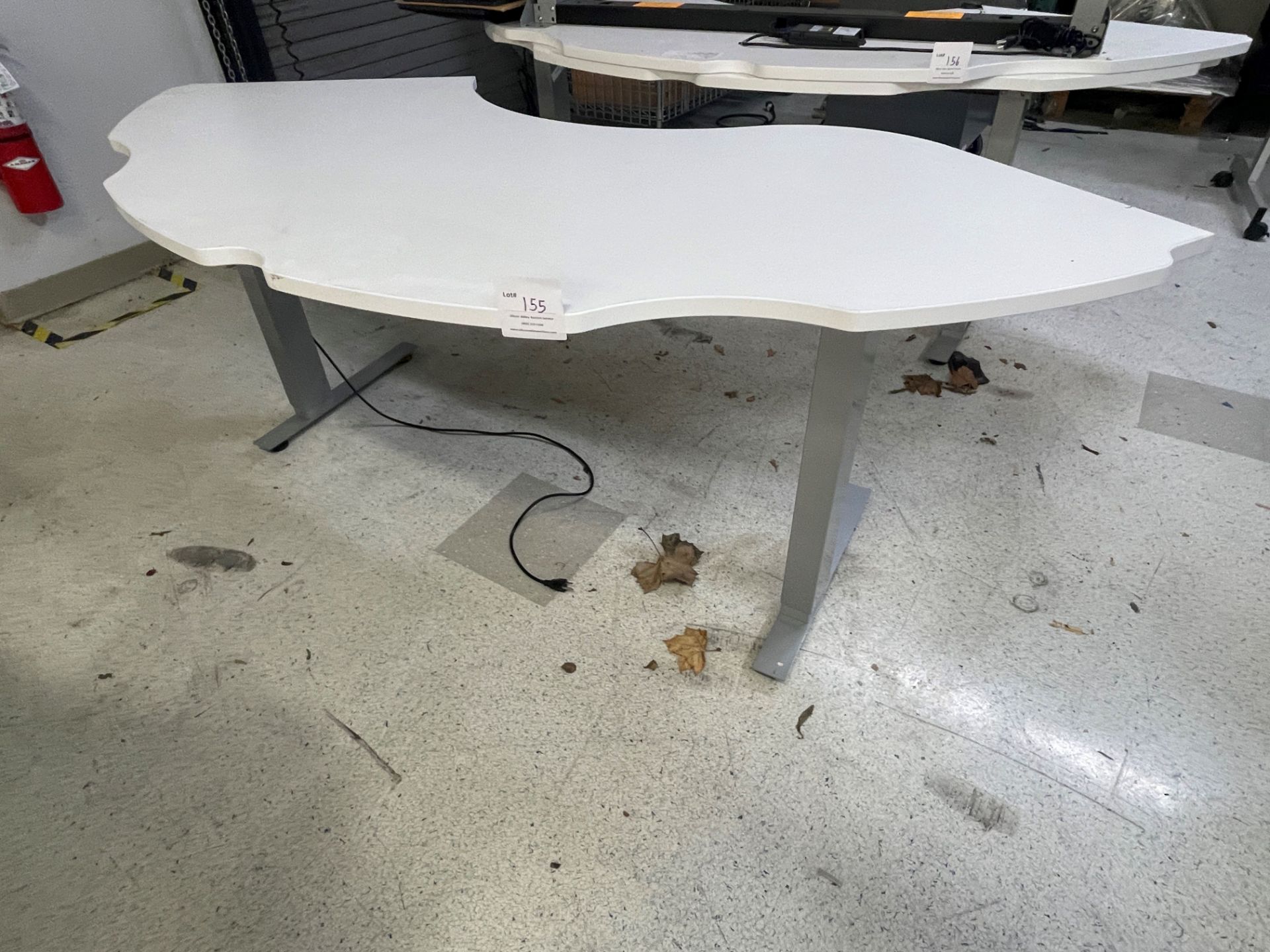 White Adjustable Height Table 83" wide x 37" deep x 29" high