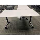 White Table on wheels (front table only) 60" wide x 30" deep x 29" high