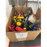 Box of miscellaneous hex keys and screwdrivers