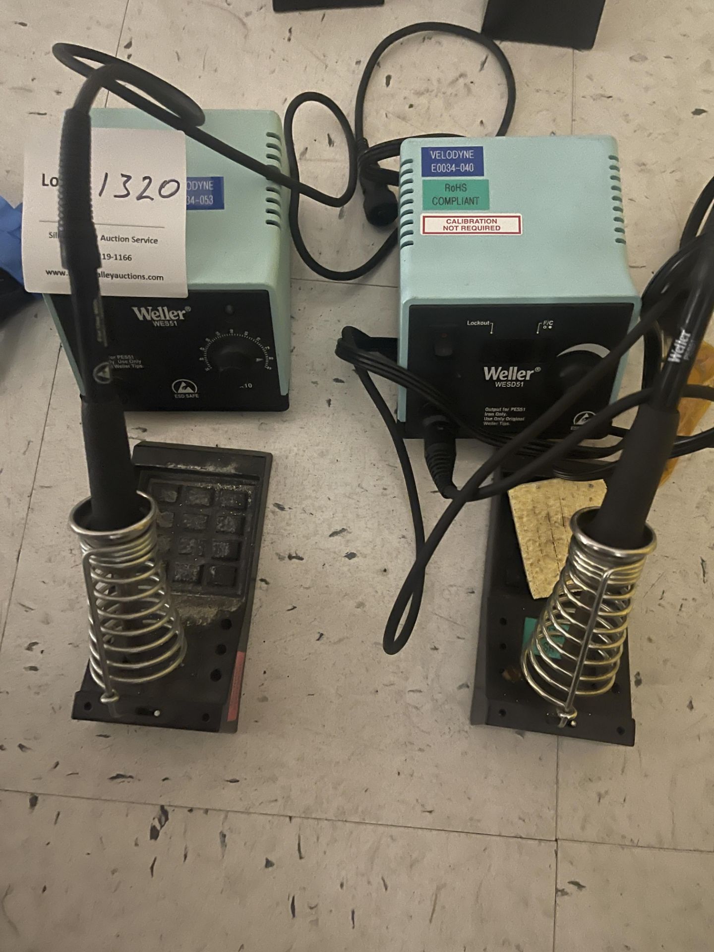 Two Weller WESD51 Soldering Stations