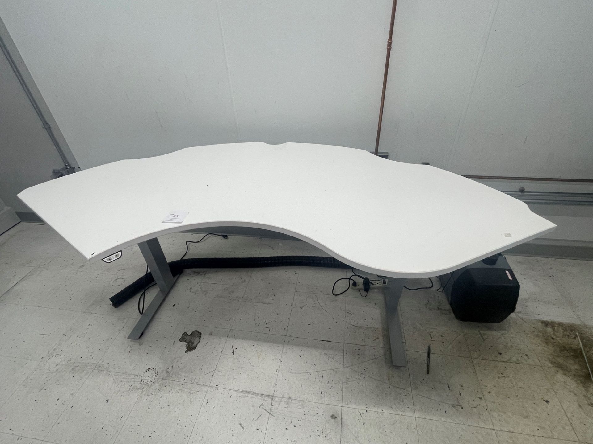 White Adjustable Height Table 83" wide x 29" deep x 31" high