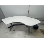 White Adjustable Height Table 83" wide x 29" deep x 31" high