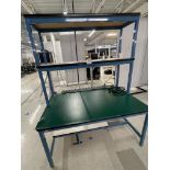 Work Bench with one shelf and power strip 60" wide x 36" deep x 30" high Overall Height 79"
