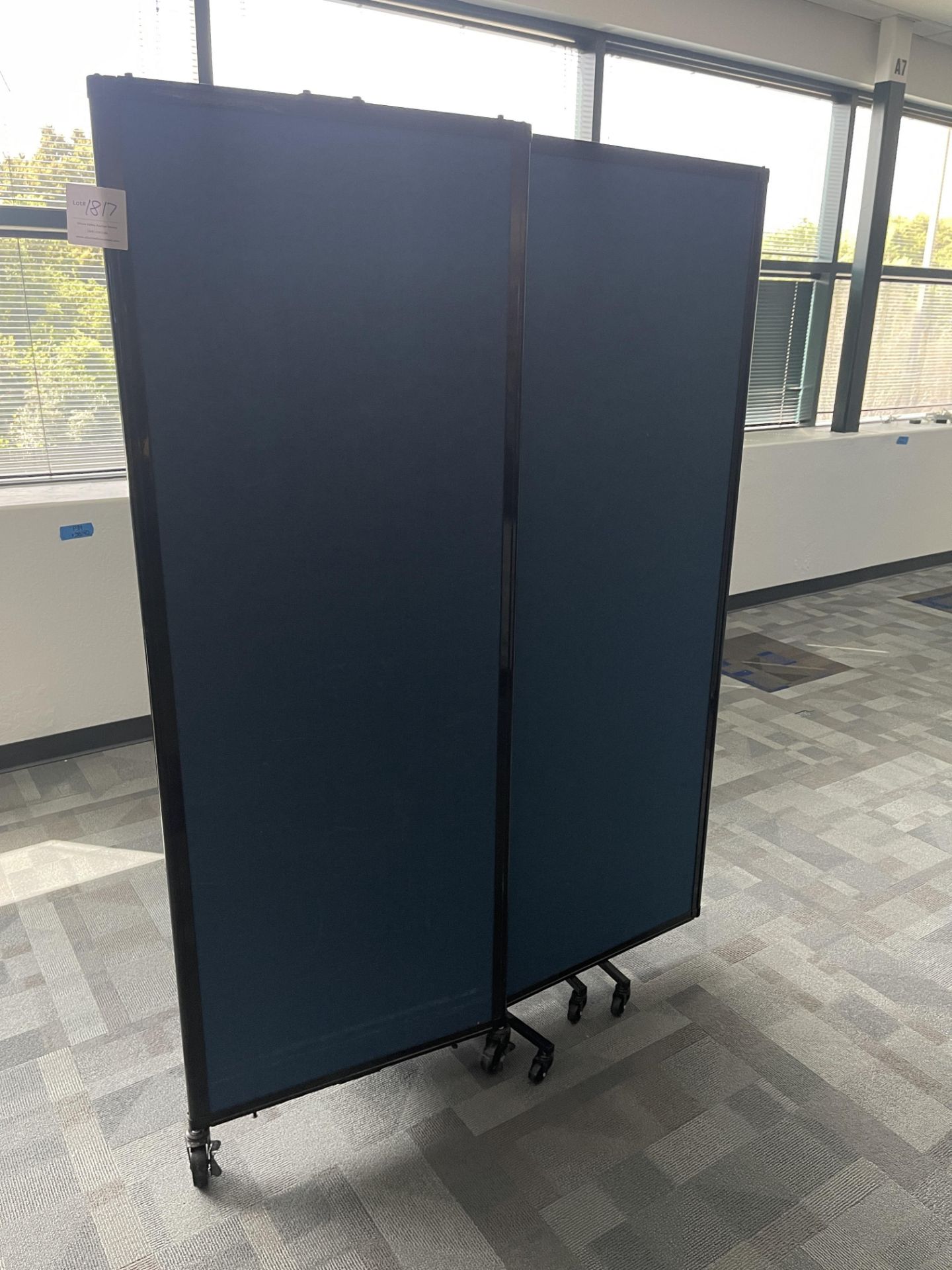 Two Blue Partitions on wheels