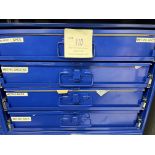 Durham Mfg blue metal storage cabinet with four drawers
