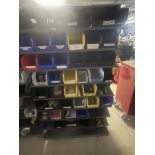 Metal Storage Rack with Parts Bins and Contents