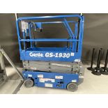 Genie GS-1930 Sissor Lift - 19 ft platform height-25 ft work height-30 in wude