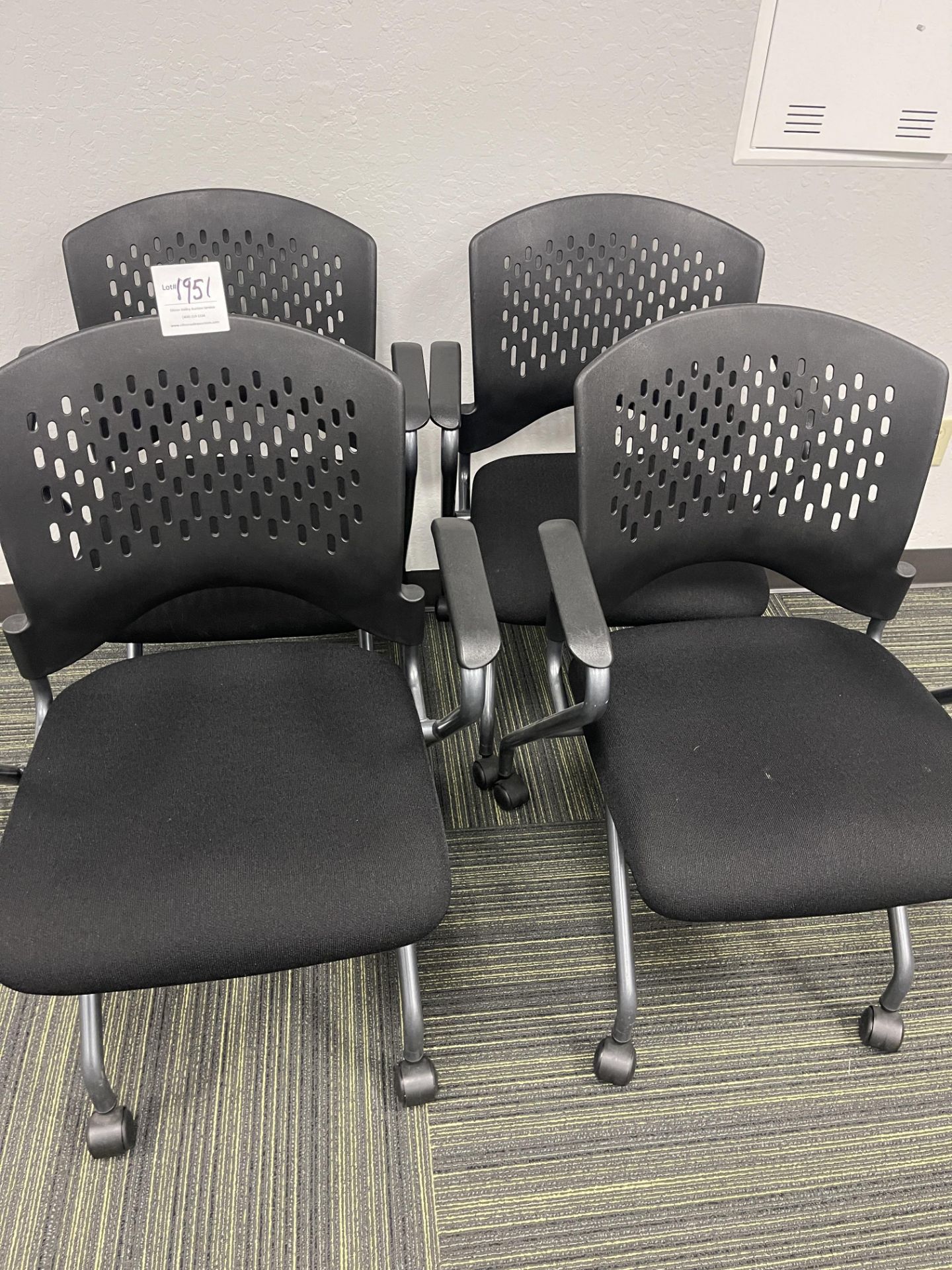 Four Black Desk Chairs with arms