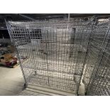 Wire Security Cage on wheels wth three shelves 60" wide x 25" deep x 70" high