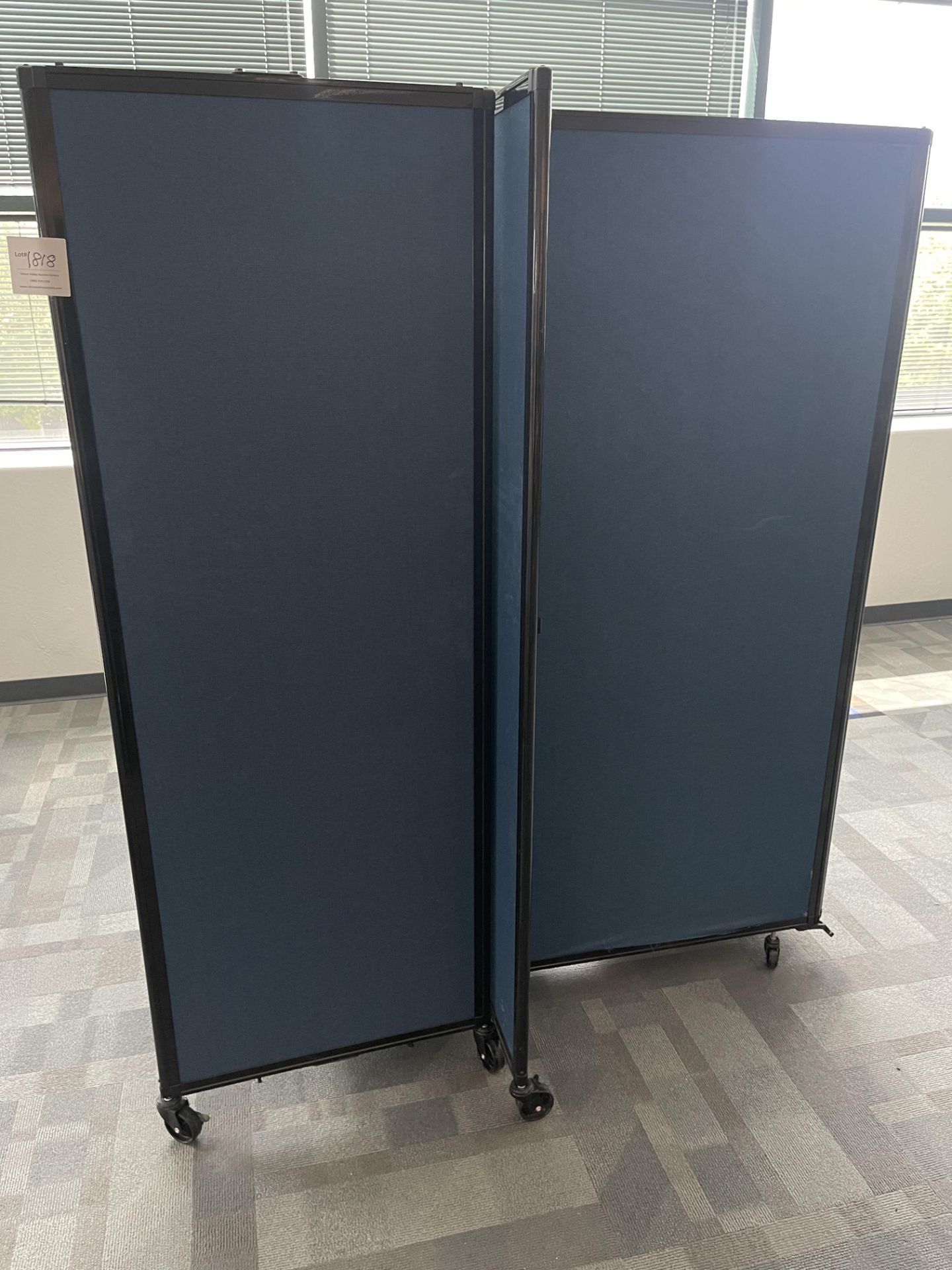 Two Blue Partitions on wheels - Image 2 of 2