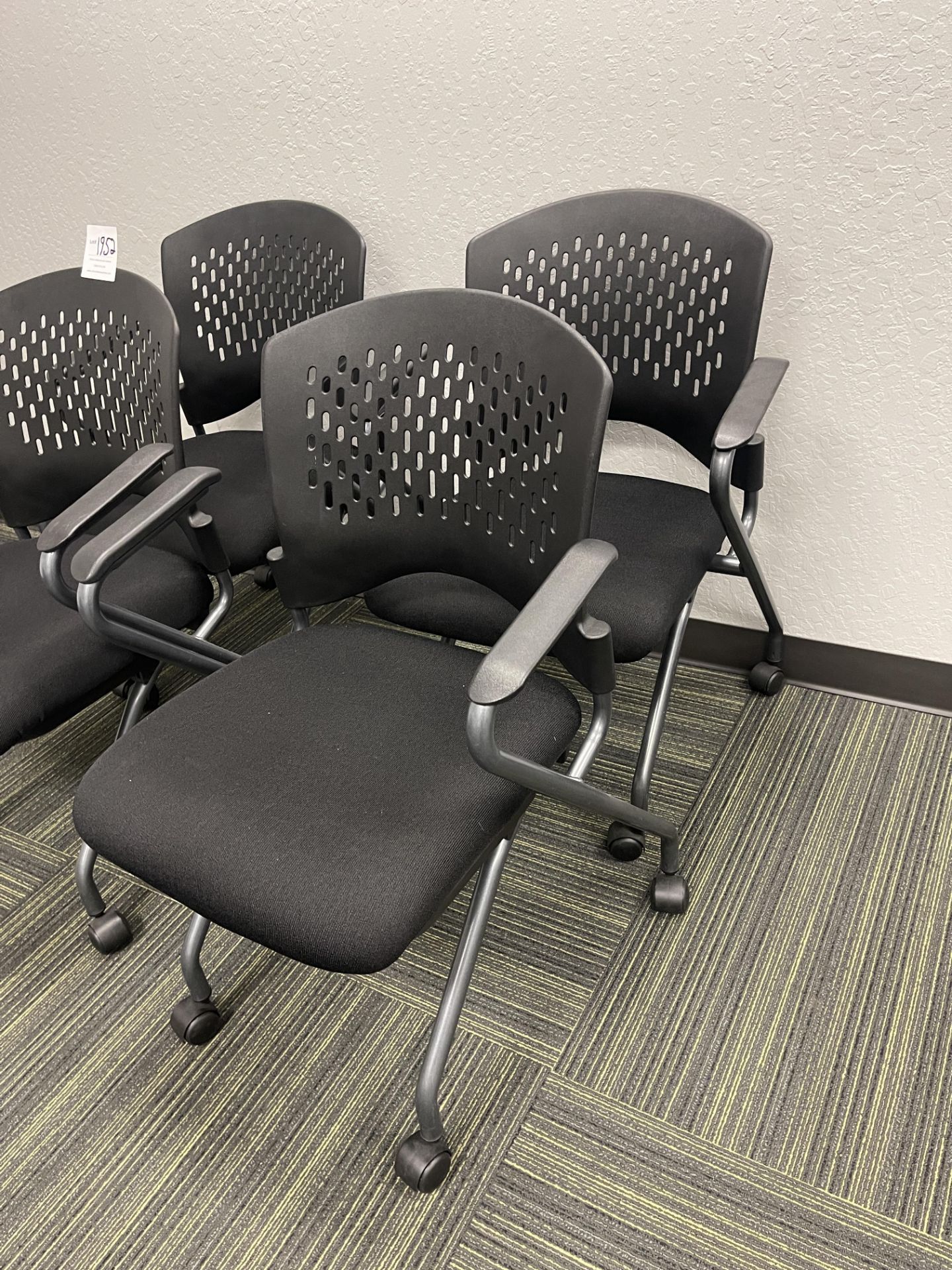 Four Black Desk Chairs with arms - Image 2 of 2
