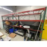 Industrial Pallet Racking, red and green, four shelves 108" wide x 46" deep x 91" high