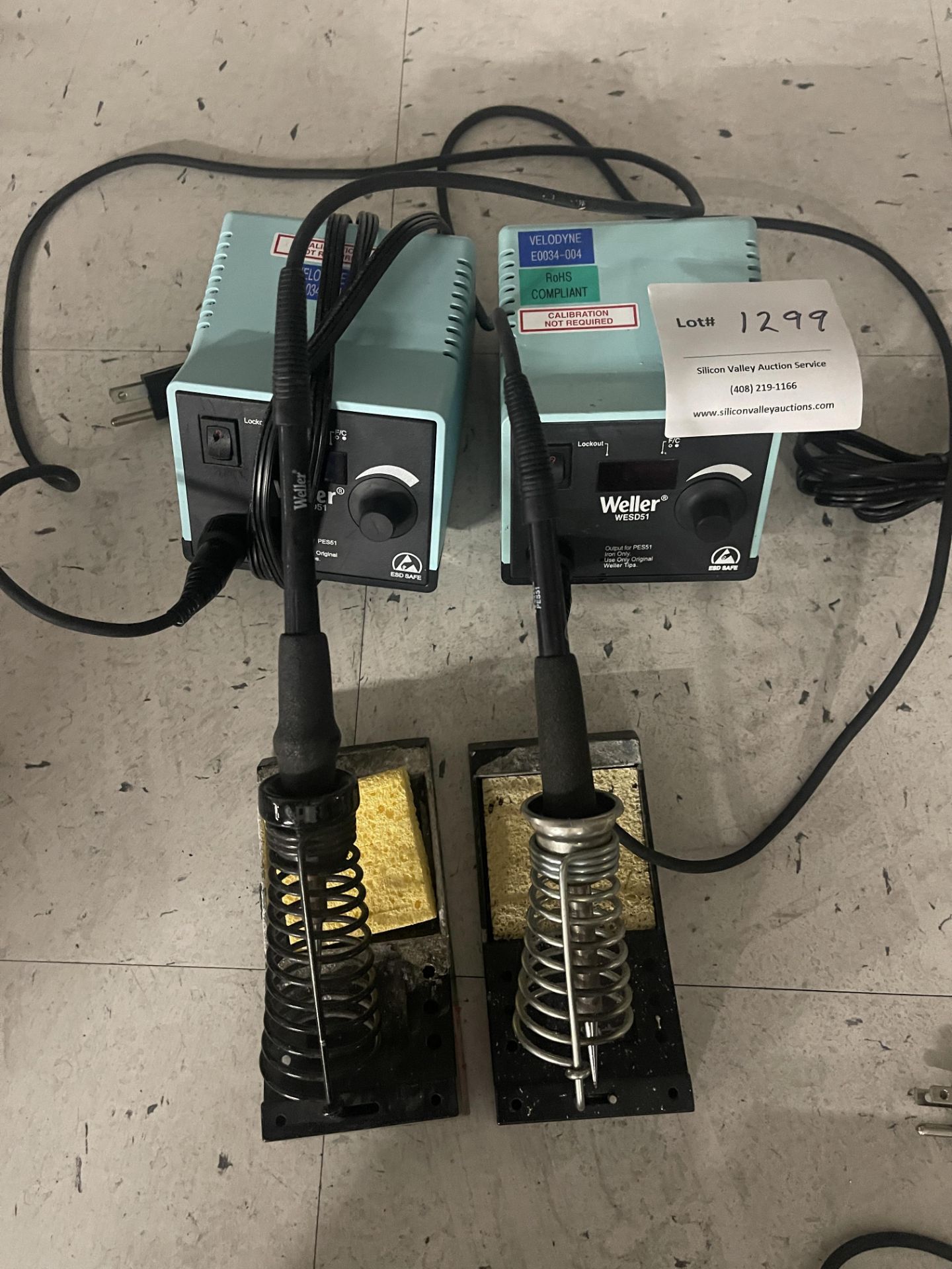 Two Weller WESD51 Soldering Stations