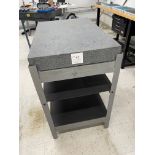 Granite Surface Plate on metal stand with two shelves 36" wide x 24" deep x 40" high