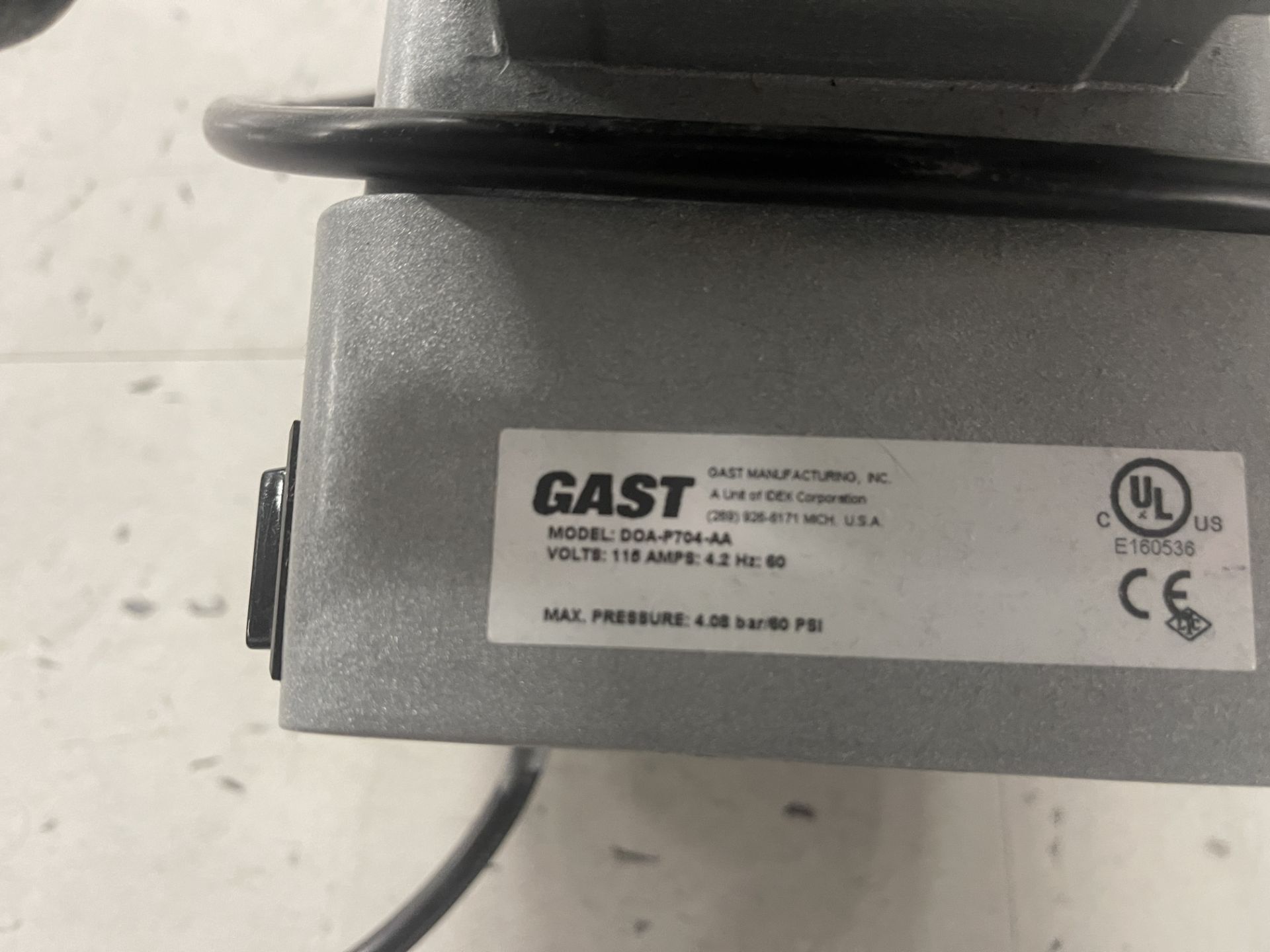 Gast Model DOA-P704-AA Compressor/Vacuum Pump - Image 2 of 2