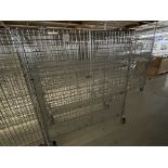 Wire Security Cage on wheels wth three shelves 60" wide x 25" deep x 70" high