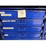 Durham Mfg blue metal storage cabinet with four drawers