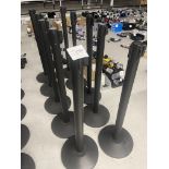 Stanchions - Qty 10 - Black Crowd Control Barriier Posts 40" tall; Belt Length 10 ft