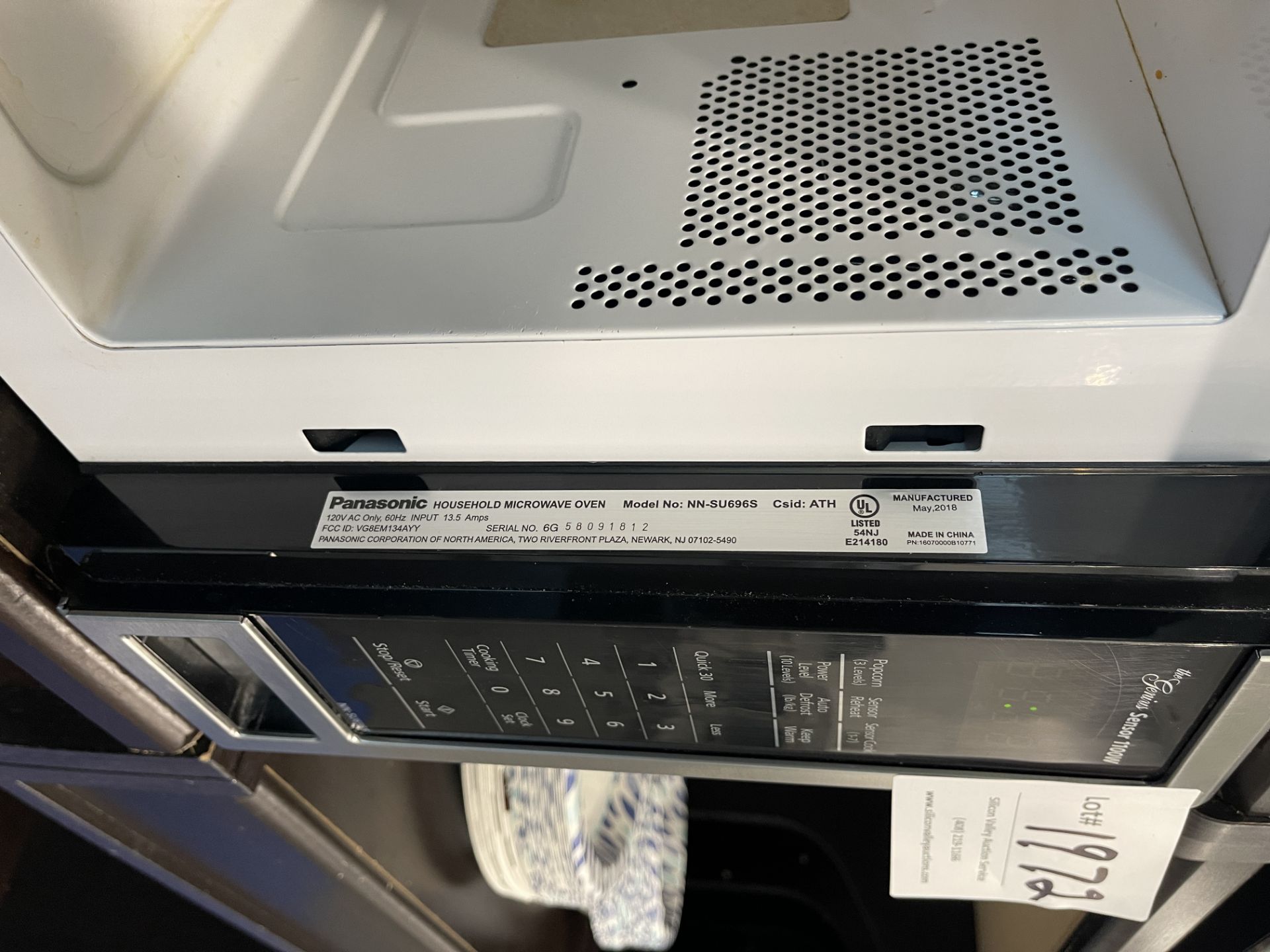 Panasonic Microwave Oven Model NN-SU696S - Bild 2 aus 2