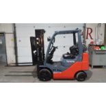 2018 TOYOTA 5,000lbs Capacity LPG (Propane) Forklift indoor with sideshift and 3-STAGE MAST