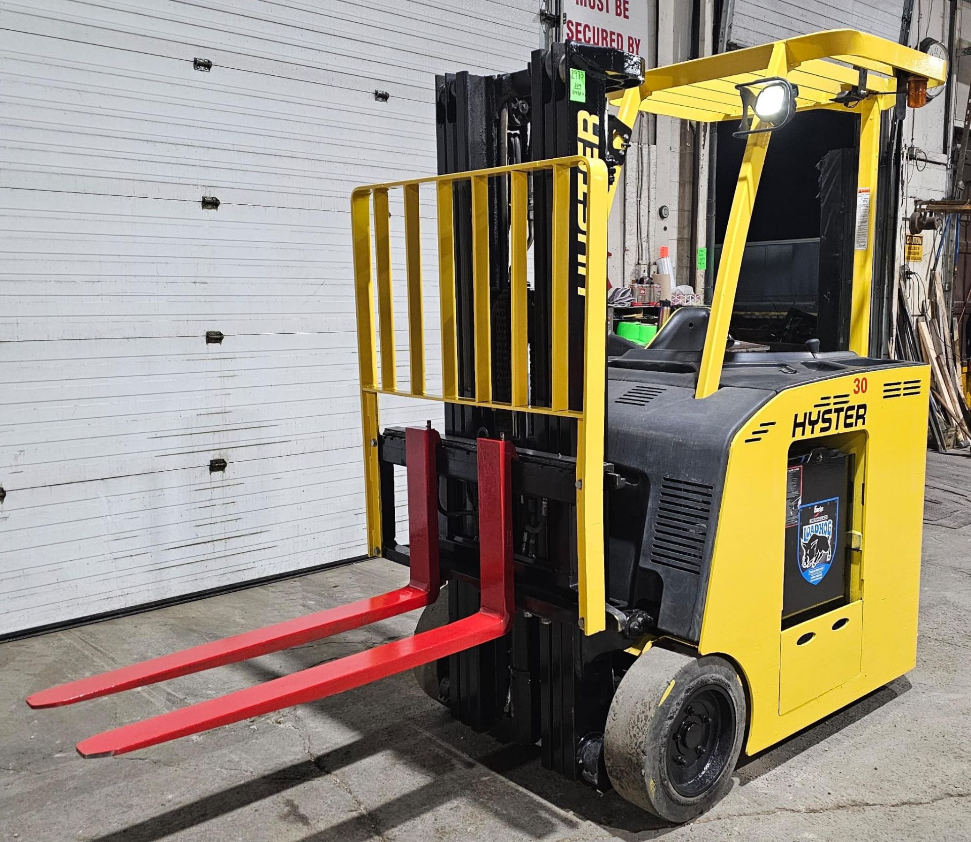 2014 Hyster 3,000lbs Capacity Stand-On Forklif 36V Battery 3-Stage Mast 187" load height , Sideshift - Image 3 of 5