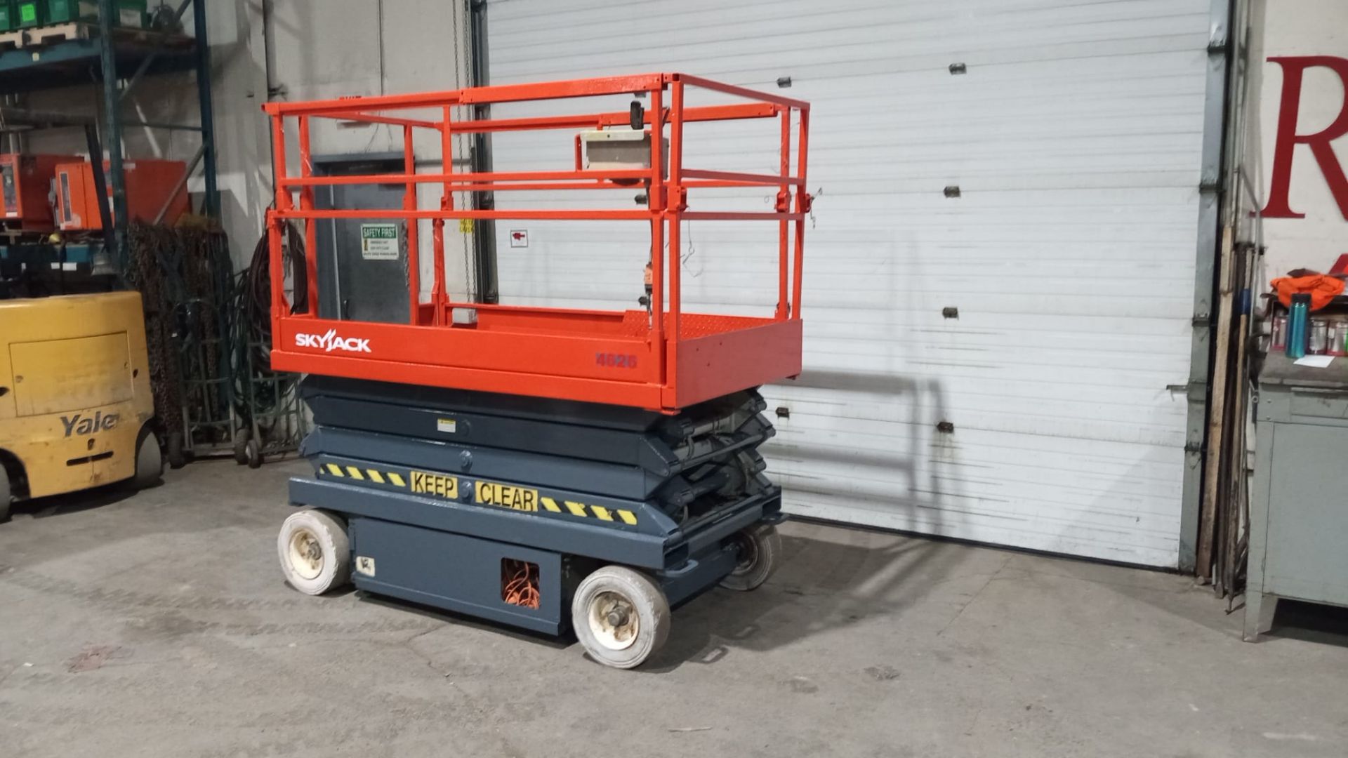 Skyjack III model 4626 Electric Motorized Scissor Lift with pendant controller with extendable - Image 2 of 2
