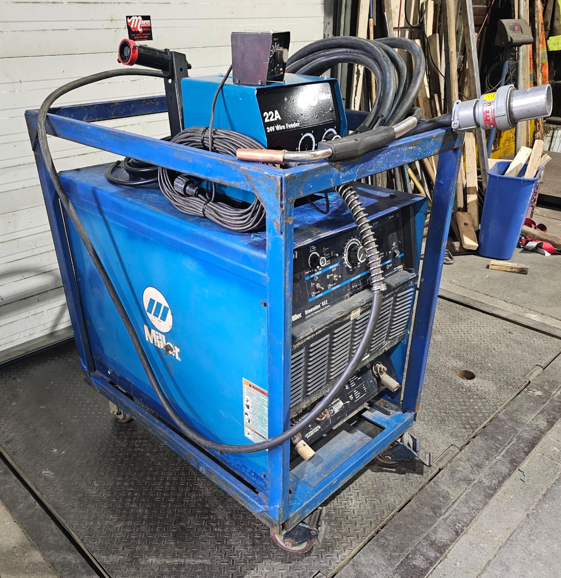 Miller Dimension 652 Mig Welder 650 Amp Mig Tig Stick Multi Process Power Source with 22A Wire - Image 6 of 10
