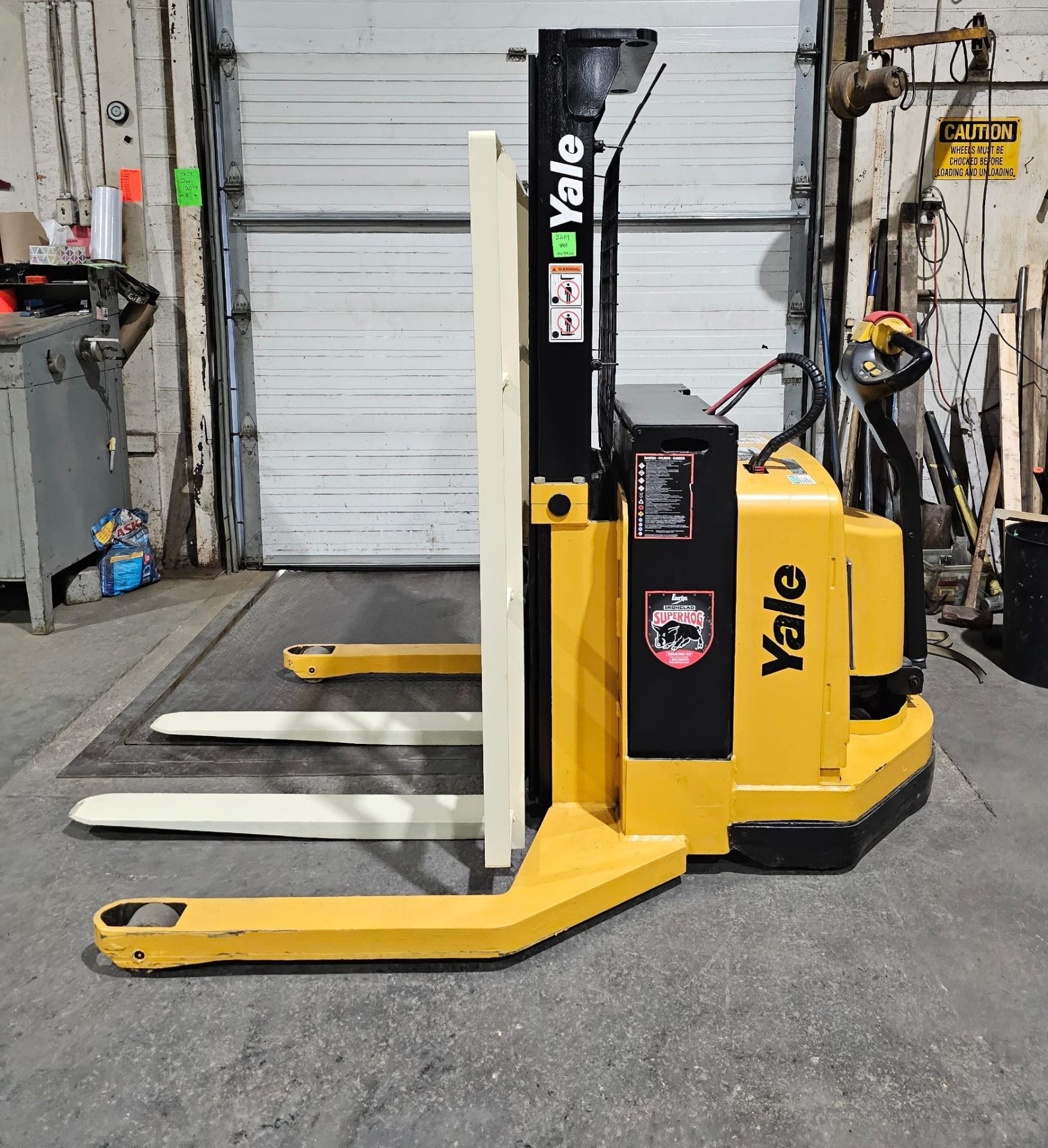 2012 Yale Pallet Stacker Walk Behind 4,000lbs capacity electric Powered Pallet Cart 24V with Low