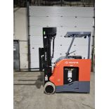 2017 Toyota 4,000lbs Capacity Stand On Electric Forklift with 4-STAGE Mast, sideshift, 36V Battery &