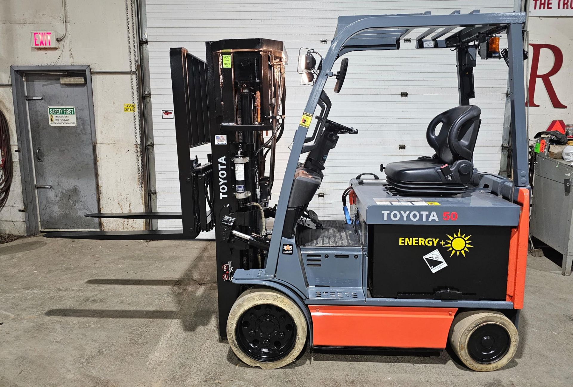 2017 Toyota 5,000lbs Capacity Electric Forklift 4-Stage Mast 48V with sideshift 241" load height & 4
