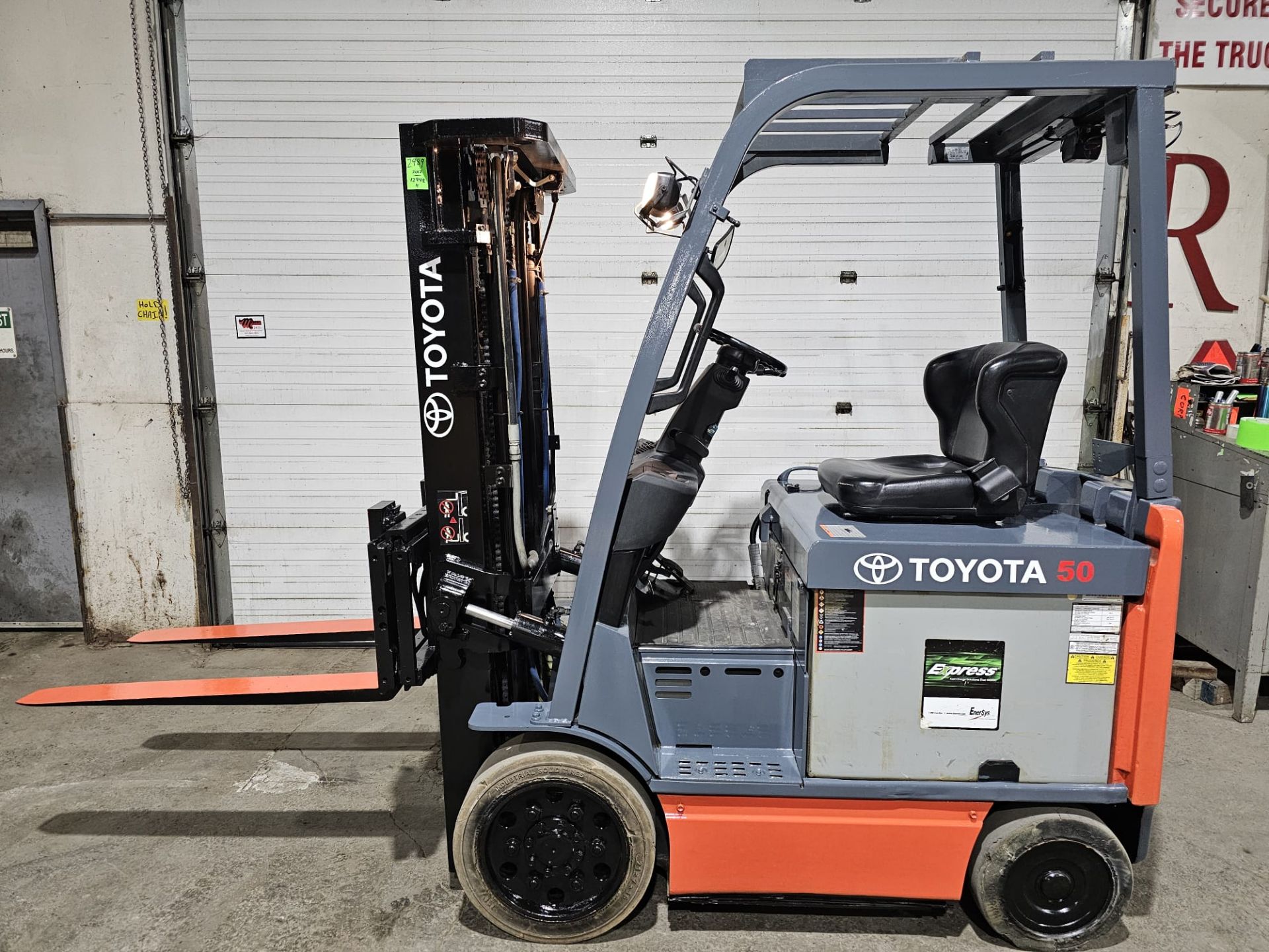 2012 TOYOTA 5,000lbs Capacity Electric Forklift 48V with sideshift & 3-Stage Mast 189" Lift Height -
