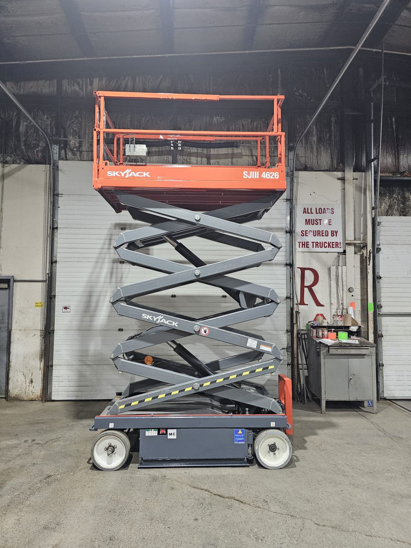 Skyjack III model 4626 Electric Motorized Scissor Lift with pendant controller with extendable - Image 7 of 7