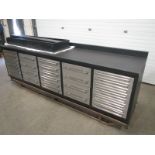 Lista Style 30 Drawer Bench Heavy Duty Cabinet with Stainless Steel drawers 90" long